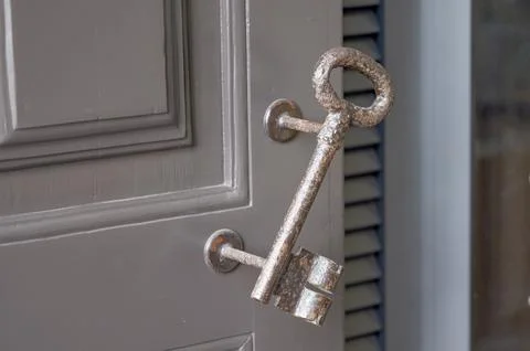 Old door handle close up Stock Photos