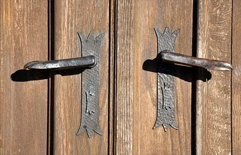 Old door handle Foto stock