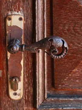 Old door handle Stock Photos