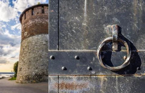 Old door handle Stock Photos