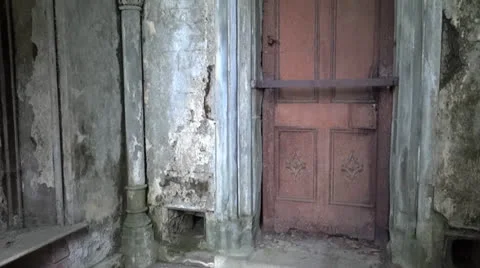 Old Door Inside Mausoleum Stock Footage 22606290