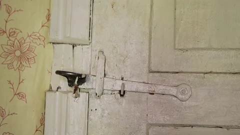 Old door latch in action Stock Footage 102169391