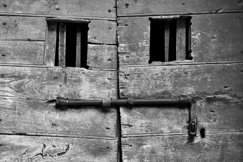 Old door with latch Foto stock