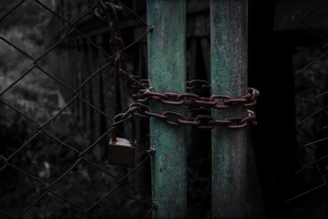 Old door lock Path to Darkness Stock Photos