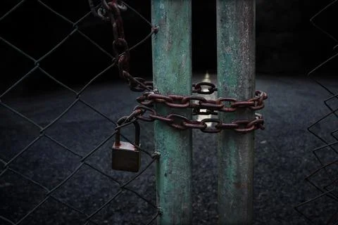 Old door lock Path to Darkness Stock Photos