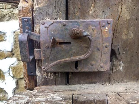 Old door lock Stock Photos
