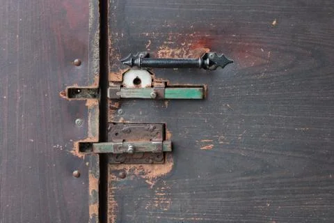 Old door with locks Stock Photos
