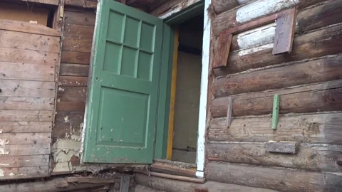 Old door in an old house Stock Footage 147547507