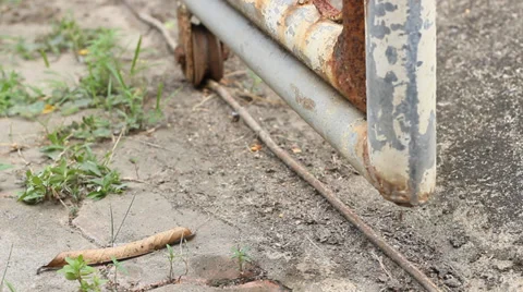 Old door rust off Classic Stock Footage 37447310