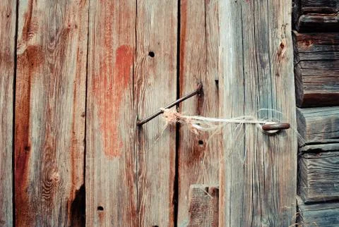 Old door with rusty handle Stock Photos