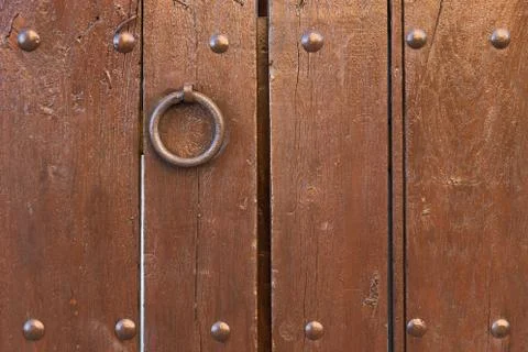 Old door texture with nails. Fotos de archivo