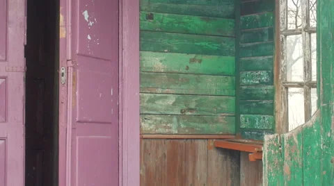 Old doors open Stock Footage 59871349