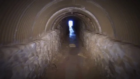 Old Drainage Tunnel 2 Stock Footage 100461316