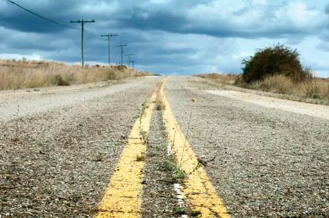 Old dramatic asphalt road Stock Photos