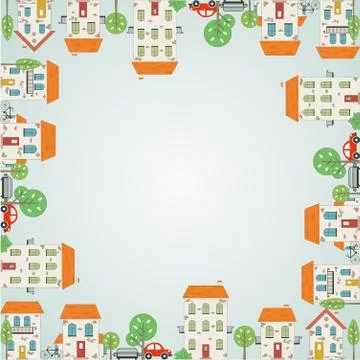 Old drawn city background. Vector Stock Illustration