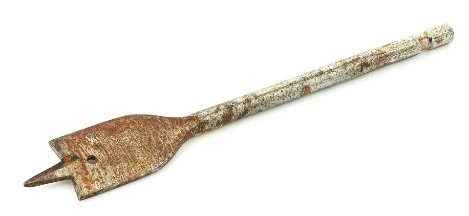 An old drill bit on a white background Stock Photos
