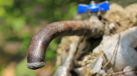 Old dripping faucet Stock Footage 43597002