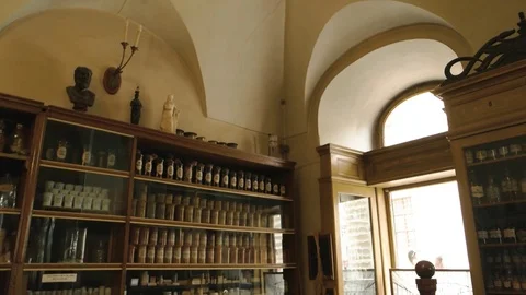 Old drugstore interior. Stock Footage 80687106