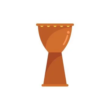 Old drum icon flat vector. Music instrument Illustrazione stock