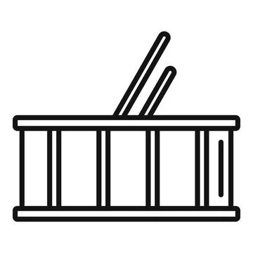 Old drum icon outline vector. Music instrument Illustrazione stock