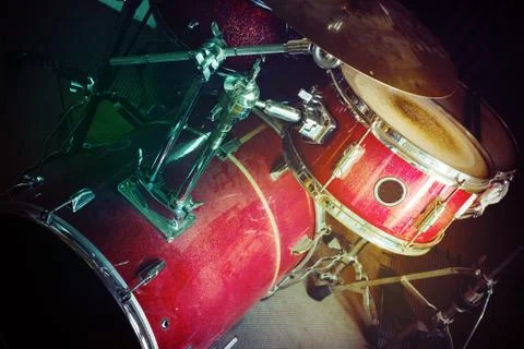 Old Drum Kit 스톡 사진