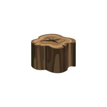 Old dry tree stump isolated on white background Stock Illustration