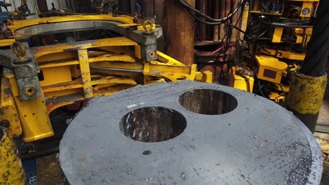 Old dual string casing conductors Stock Footage 130483489