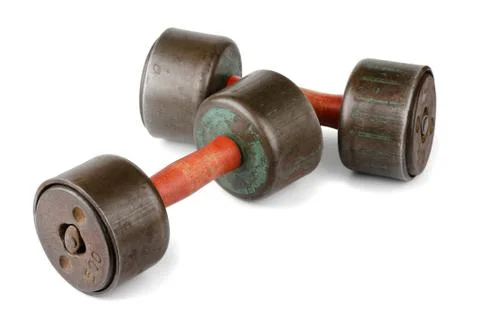 Old dumbbells Stock Photos