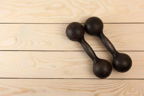 Old dumbbells Stock Photos