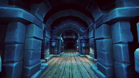 Old Dungeon With Doors. Stock Footage 309306185