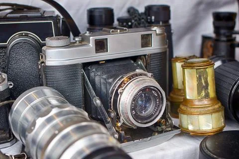 Old dusty camera. Stock Photos