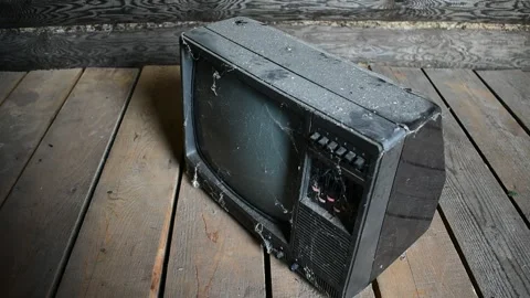 Old dusty TV Stock Footage 138154573
