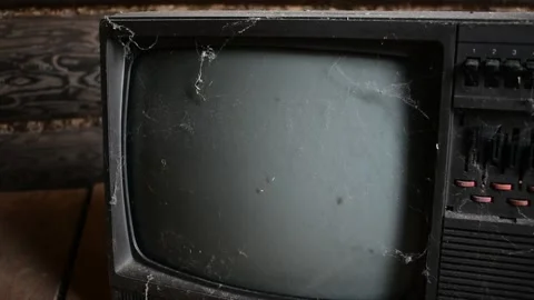 Old dusty TV, screen Stock Footage 138154677