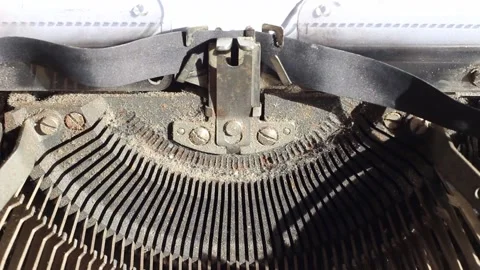 Old dusty typewriter in operation Video Stock Footage 252532413