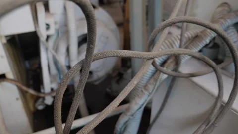 Old Dusty Wires In Insulation Stock Footage 309209648