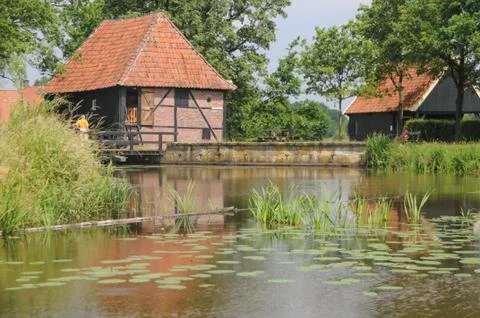 Old Dutch Watermill Stock Photos