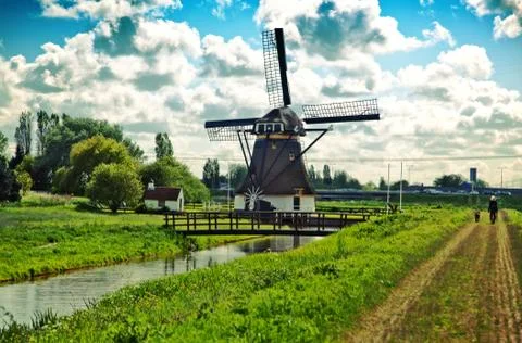 Old dutch  windmill Stock Photos