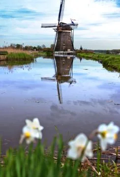Old dutch  windmill Stock Photos