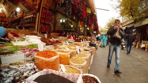 Old Eastern Bazaar With Traditional Southwestern Asia Food Ufra Stock Footage 75416849