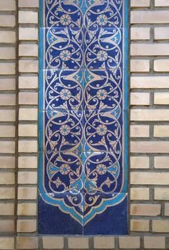 Old Eastern mosaic on the wall of a mosque, Uzbekistan Old Eastern mosaic ... Stock Photos