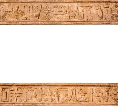 Old egypt hieroglyphs carved on the stone Stock Photos