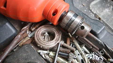 Old electric drilling handle machine 動画素材 51801223