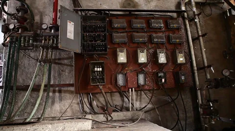 Old Electric meters Stock Footage 39162305