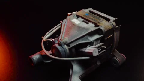 Old electric motor from a washing machine Video stock 330337954