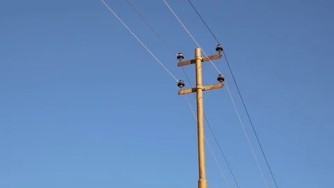 Old Electric Post Stock Footage 83999851