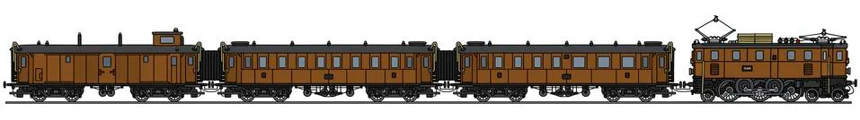 Old electric train Stock Illustration