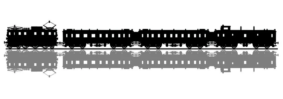 Old electric train Stock Illustration