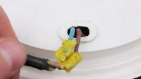 Old electric wire wrapped with electrical tape. Old electrical wiring. Stock Footage 172376881