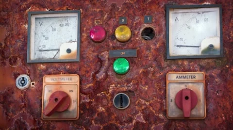 Old Electrical Control Panel. UltraHD video Stockbeeldmateriaal 59793425