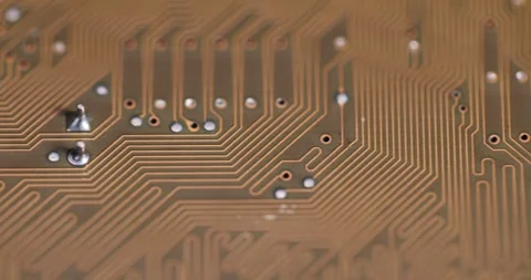 Old electronic board with electrical components for connecting various Stock Footage 314359896